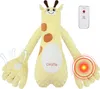 A stuffed giraffe toy with a remote control and visual indicators of its features. Produktbild-Vorschau