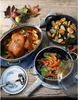 A Thanksgiving or autumn-themed table setting with a roasted chicken, roasted vegetables, and roasted potatoes. Podgląd zdjęcia produktu