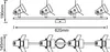 Technical drawing of a ceiling spotlight with dimensions. Produktbild-Vorschau