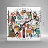 Wanduhr - Quadrat - Glasuhr - Winter Baum Wald Tiere - Produktbild-Vorschau 3