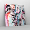 Wanduhr - Quadrat - Glasuhr - Zebra Tiere Natur bunte - Produktbild-Vorschau 4