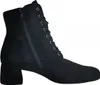 A black lace-up boot with a block heel, shown from the side against a white background. Produktbild-Vorschau
