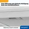 Close-up of a range hood filter with text overlays. Produktbild-Vorschau