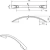 Technical drawings of a cabinet handle with dimensions. Produktbild-Vorschau