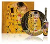 HOME ELEMENTS Assiette ronde avec cuillère à gâteau, Klimt, Voir les images du produit 1
