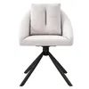 A studio shot of a single beige armchair with black metal legs. Produktbild-Vorschau