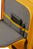 Close-up view of the interior of a yellow backpack, showing organizational pockets. Produktbild-Vorschau