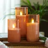 LED Kerze im Glas - Windlicht - Echtwachs - 3D Flamme - Produktbild-Vorschau 3