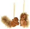 Christbaumschmuck Kunststoff / Samt Eichhörnchen 6cm braun Produktbild-Vorschau 3