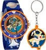 Kinderarmbanduhr mit Textilarmband und Schlüsselanhänger Produktbild-Vorschau 1