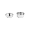 Two stainless steel espresso machine filter baskets are shown against a white background. Produktbild-Vorschau