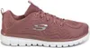 A side view of a pink Skechers sneaker against a white background. Podgląd zdjęcia produktu
