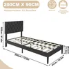 UISEBRT Lit plateforme en cuir 90 x 200 cm, tête de lit Voir les images du produit 2
