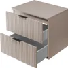 A beige bathroom vanity cabinet with two drawers, one partially open, against a white background. Náhled obrázku produktu