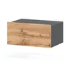 A floating nightstand with a wood-grain drawer front and a gray body, shown against a white background. Produktbild-Vorschau