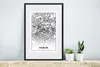 MuchoWow® Gerahmtes Poster Paris - Stadtplan - Schwarz und Produktbild-Vorschau 4