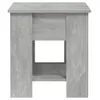 A close-up, front-facing view of a gray wooden side table with an open shelf. Náhľad obrázku produktu