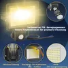 A collage of images showcasing an LED floodlight with various features and benefits. Náhled obrázku produktu