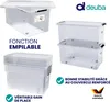 DEUBA® 4x Boîte de rangement 60L en plastique transparent Voir les images du produit 5