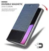 A phone case is shown open, revealing a phone screen inside. Text describes the magnetic closure feature. Podgląd zdjęcia produktu