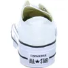 A rear view of a white Converse sneaker. Voir les images du produit