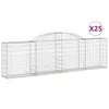vidaXL Gabionen mit Hochbogen 25 Stk. 300x30x80/100cm Produktbild-Vorschau 1
