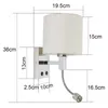 ZMH Nástěnné svítidlo Postelová lampa s vypínačem Čtecí Náhled obrázku produktu 7