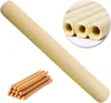 A long, beige casing for sausages, with a close-up inset showing multiple casings and a pile of finished sausages. Náhled obrázku produktu