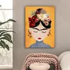 MuchoWow® - Leinwandbilder - Frau - Blumen - Gelb - Kunst, Produktbild-Vorschau 2