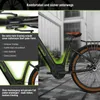 A close-up of an electric bicycle with text overlays highlighting its features. Produktbild-Vorschau