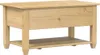 A light brown wooden coffee table with a shelf underneath. Voir les images du produit