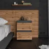 STIV Möbel | Nočný stolík Sivý Mat/Dub Wotan 40x40x53,5 cm Náhľad obrázku produktu 6