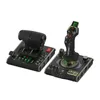 A black and green flight simulator joystick and throttle controller set on a white background. Produktbild-Vorschau