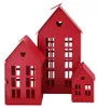 3tlg. Laterne HERZENSHAUS rot Haus Metall Lichterhaus mit Produktbild-Vorschau 1