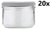 A clear glass jar with a gray lid, with the text '20x' in the upper right corner. Náhled obrázku produktu