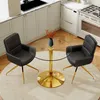 Tisch-Stuhl-Set, Glastisch Ø85cm, Metallstütze, 2 Produktbild-Vorschau 2