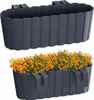 Antracitový plastový balkonový truhlík 38,3x21,2 cm s háčky Náhled obrázku produktu 25