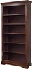 A tall, dark brown wooden bookshelf with six shelves. Produktbild-Vorschau