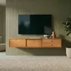Lowboard SIMONA 175 cm hängend aus Massivholz, Eiche Finish Produktbild-Vorschau 3