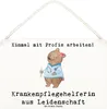 Mr. & Mrs. Panda Schild Krankenpflegehelferin Leidenschaft Produktbild-Vorschau 1