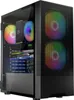 A black computer tower with multiple RGB fans and internal components visible through a glass side panel. Produktbild-Vorschau