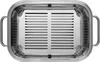 A top-down view of a stainless steel steamer insert with handles. Náhľad obrázku produktu