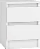 A white bedside table with two drawers. Produktbild-Vorschau