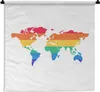 MuchoWow® Wandteppich Wandbehang Karte - Welt - Regenbogen Produktbild-Vorschau 1