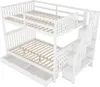 A white bunk bed with stairs and drawers. Náhled obrázku produktu