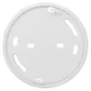 A white circular mounting plate for a smoke detector. Produktbild-Vorschau