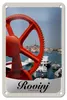 Blechschild Reise 12x18cm Rovinji Kroatien Boote rot Haus Produktbild-Vorschau 1