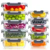 YASHE glazen containers met deksel, 10 stuks, stapelbaar en Productafbeelding-voorbeeld 1