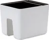 A white planter with a black interior, shown from a slightly elevated side angle. Náhled obrázku produktu