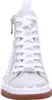 A front view of a white high-top sneaker with white laces and a brown sole. Náhľad obrázku produktu